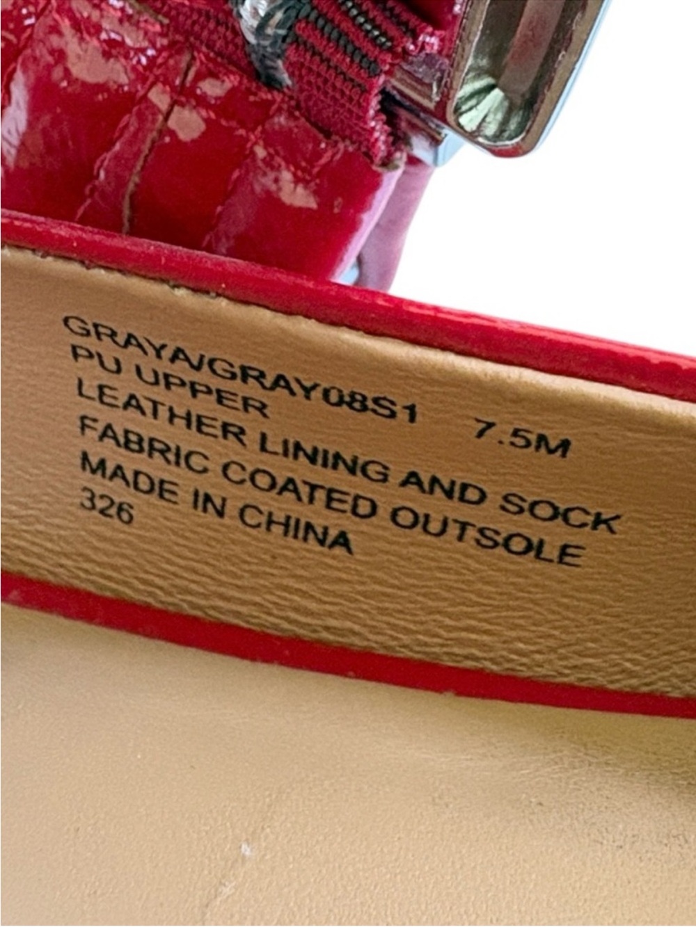 EUC Steve Madden Graya Slingback Grommet Flats Red Silver Size 7.5 Retail $120 - Picture 6 of 9
